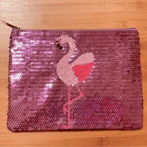 tarte Sequined Flamingo Makeup Bag